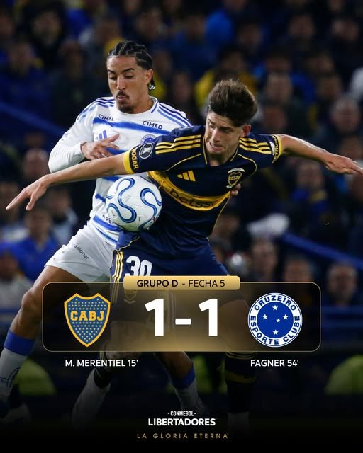  Boca empató 1-1 ante Cruzeiro y se jugará su clasificación a octavos de la Copa Libertadores en la última fecha